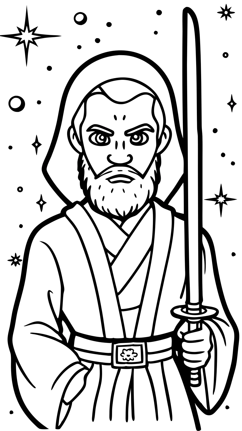 Página para colorear de obi wan kenobi